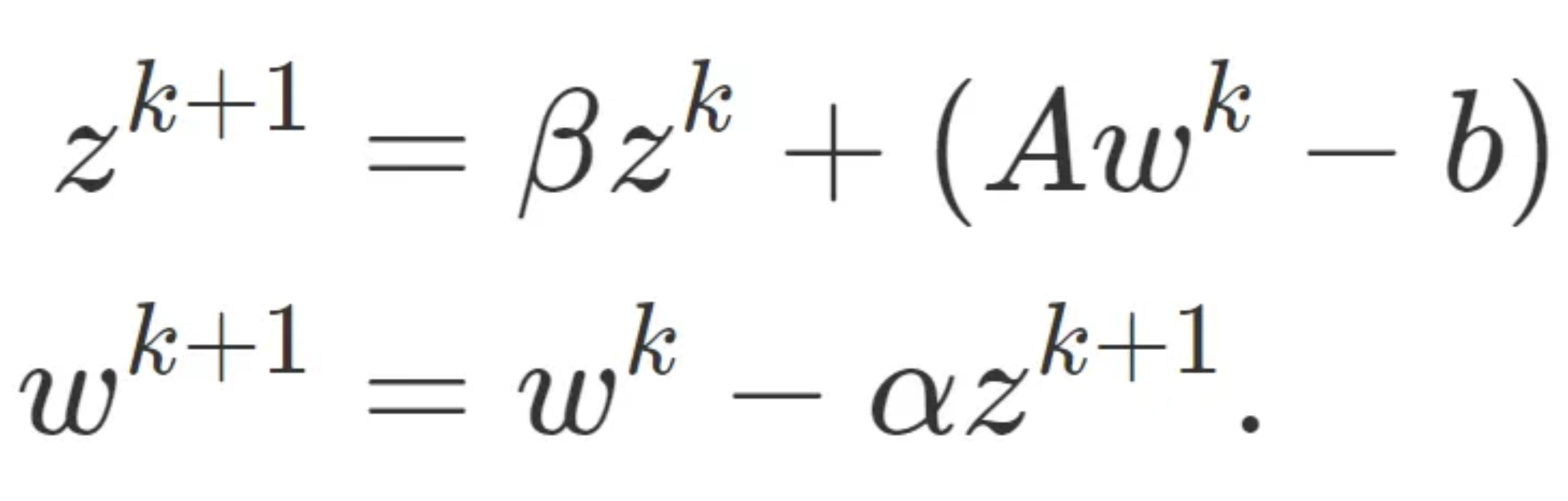 Quadratic Update Formula